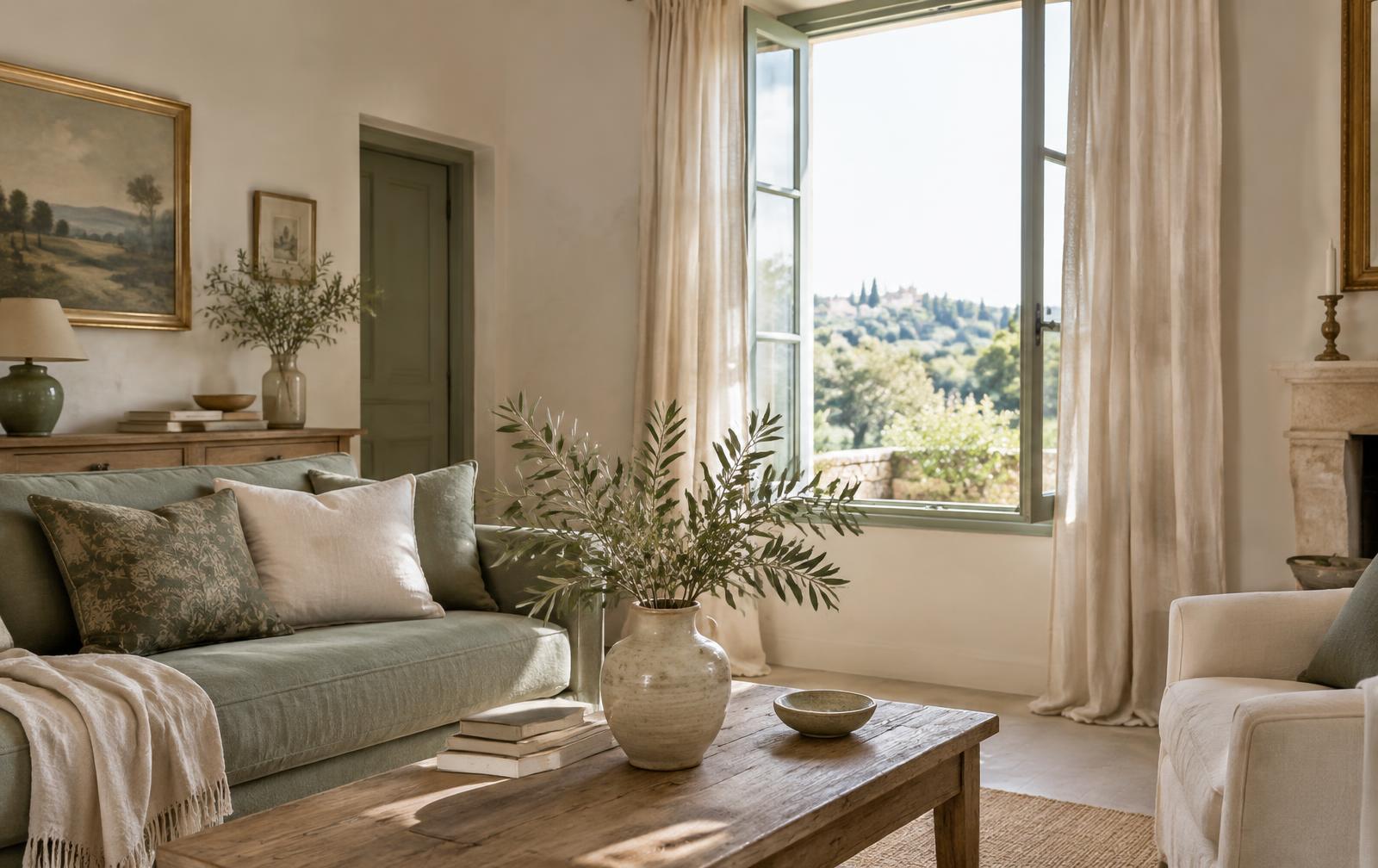 Salon lumineux d'une maison familiale
